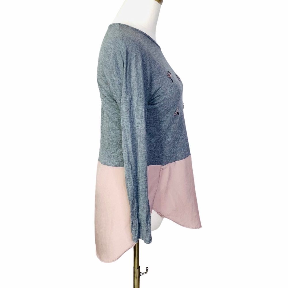Zara Woman LS Blouse Rhinestone Embellished 2185 - Picture 2 of 7